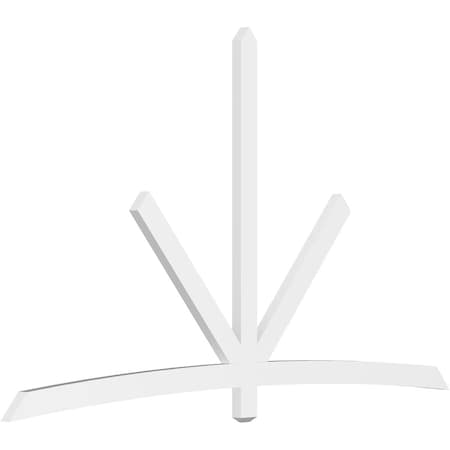 Ekena Millwork Alberta Architectural Grade PVC Gable Bracket, 108"W x 63"H x 2"D x 4"F, 14/12 Pitch GBP108X63X0204ALB00